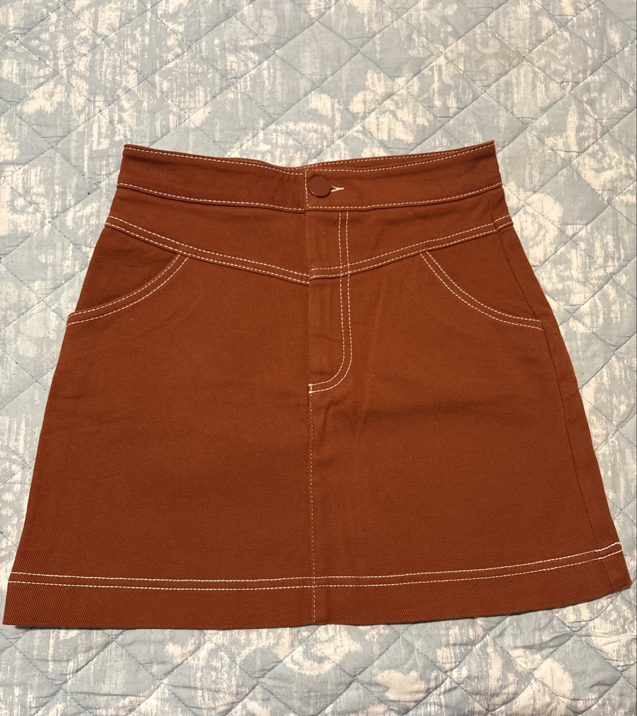 Zara Rust-Colored Mini Skirt, Size XS