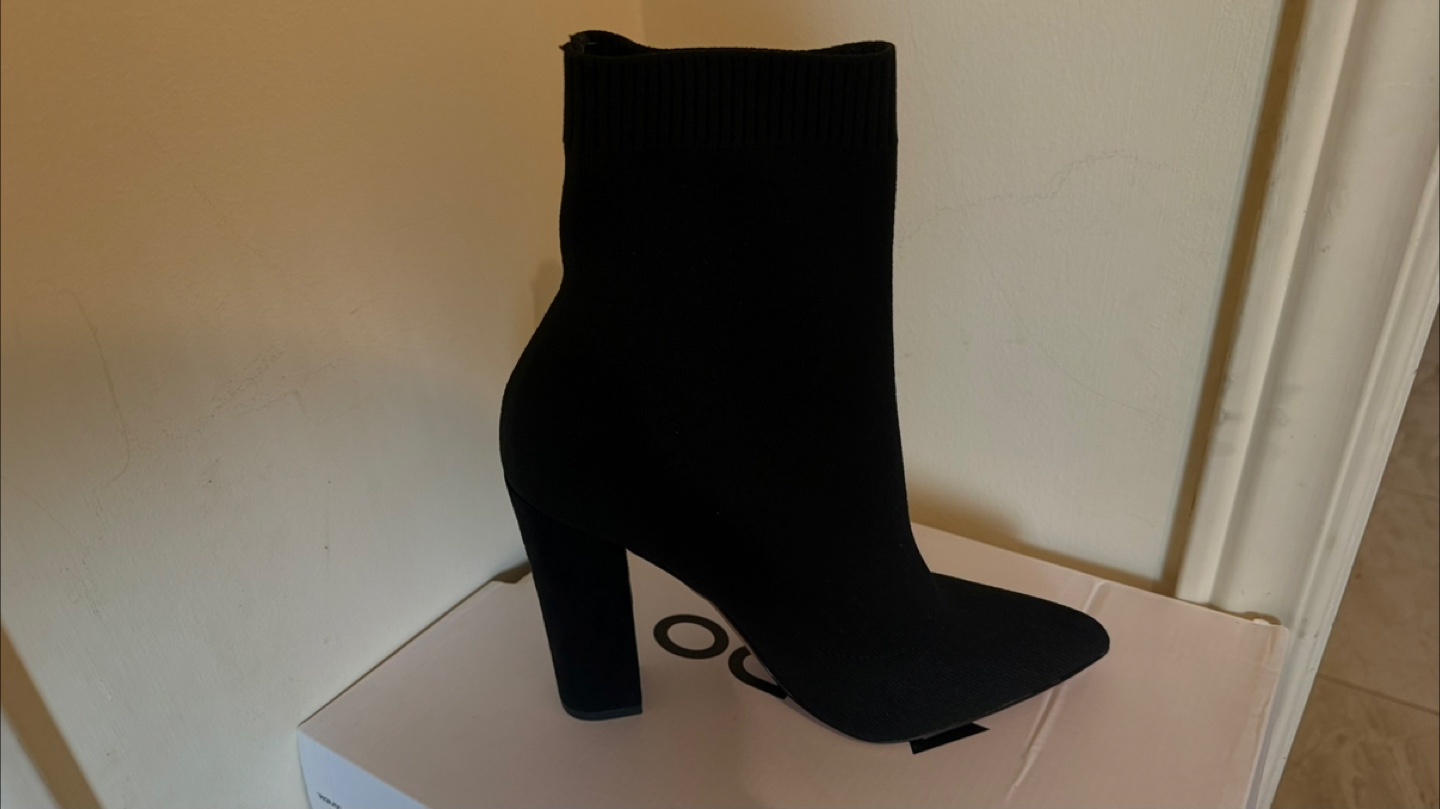 Black Knit Sock Boots