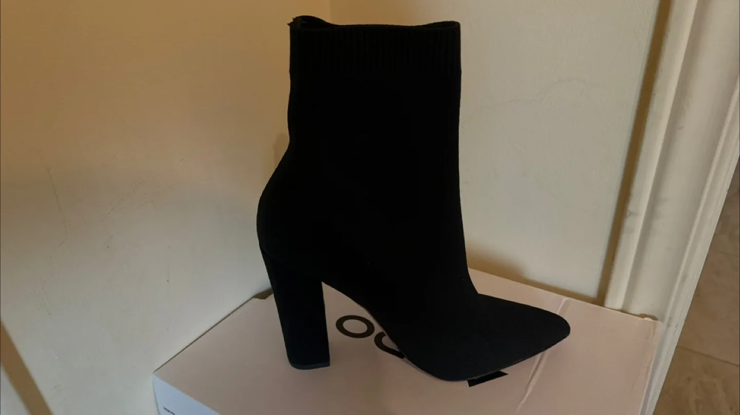 Black Knit Sock Boots thumbnail