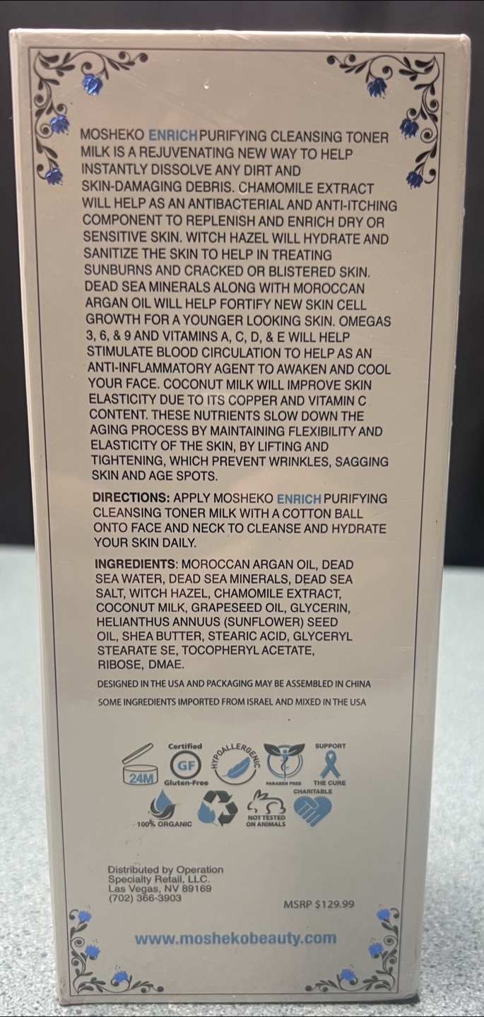 Mosheko Mineral Beauty Enrich Purifying Cleansing Toner Milk - photo 2