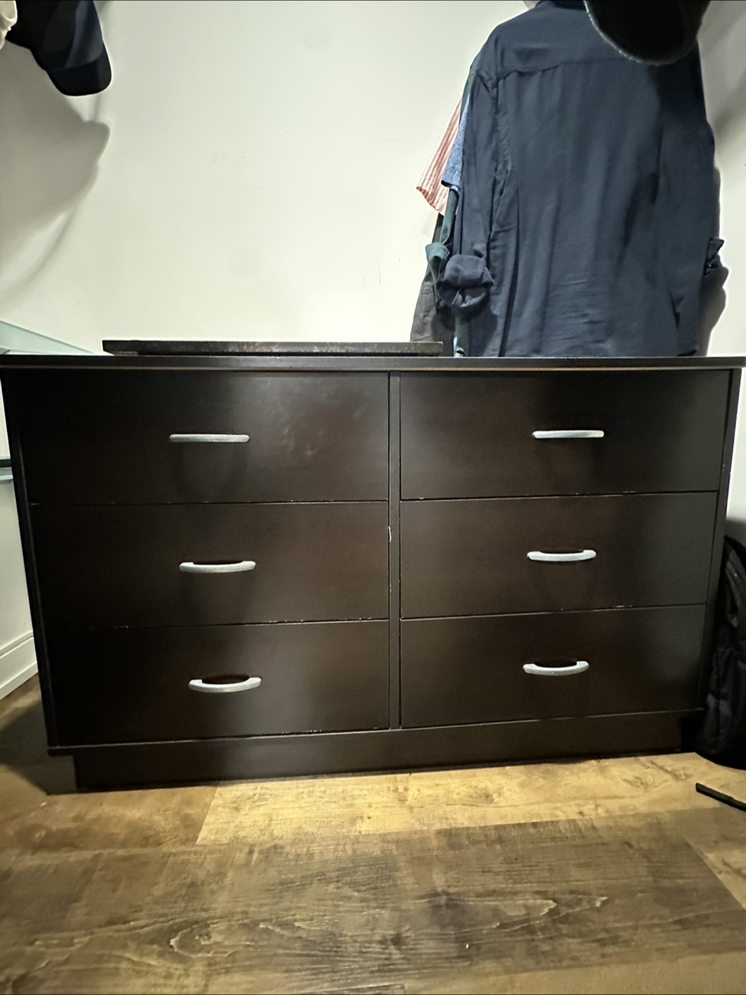 Dark Brown Six-Drawer Dresser