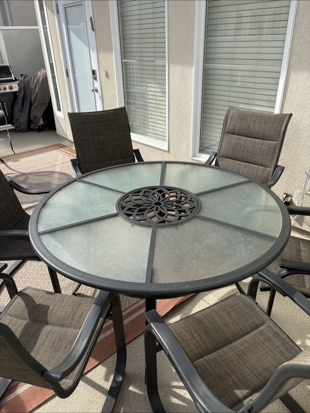 7-Piece C-Spring Padded Sling Patio Dining Set - photo 2