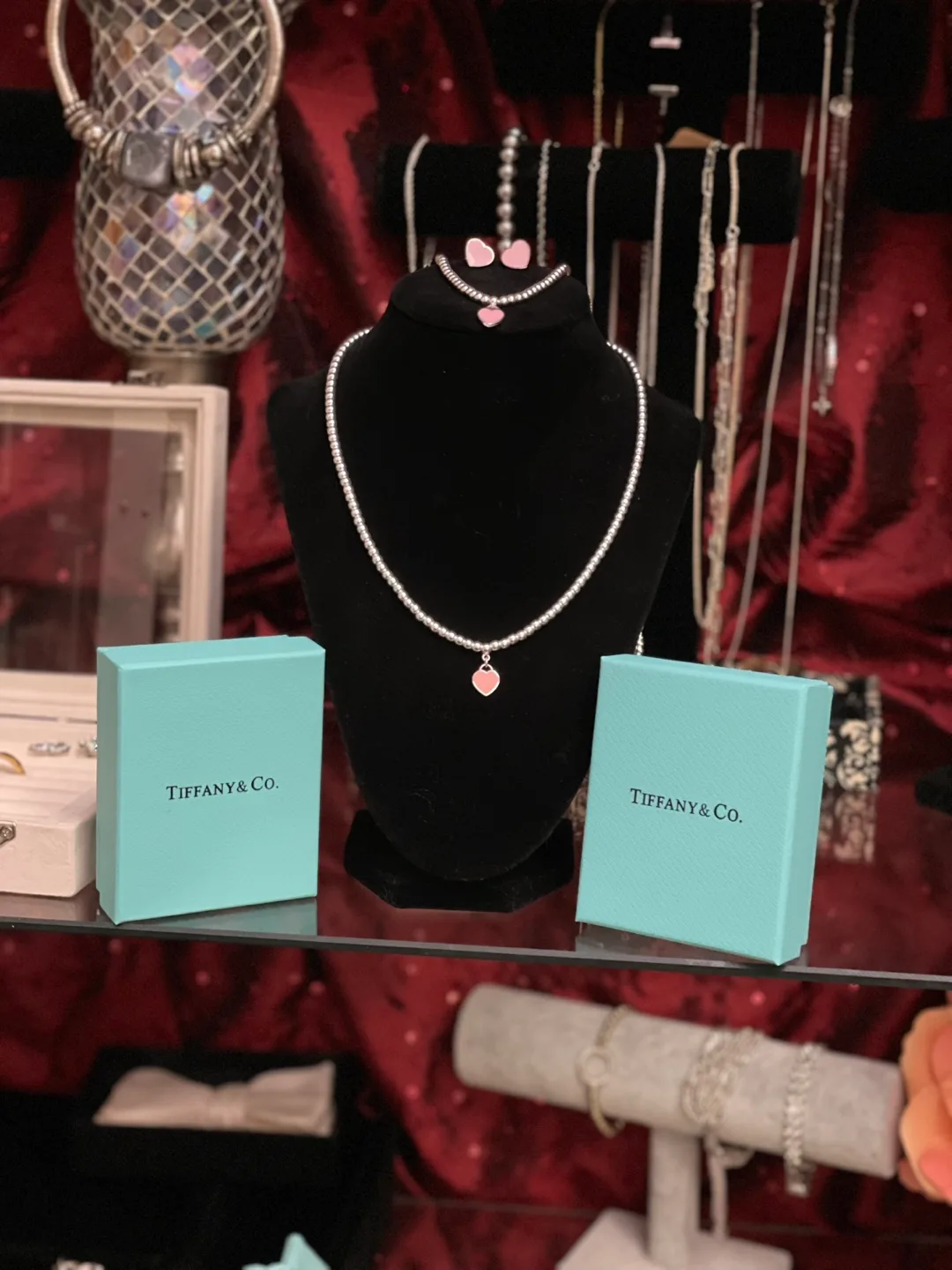 Tiffany & Co. Silver or pink Bead Necklace, Bracelet thumbnail