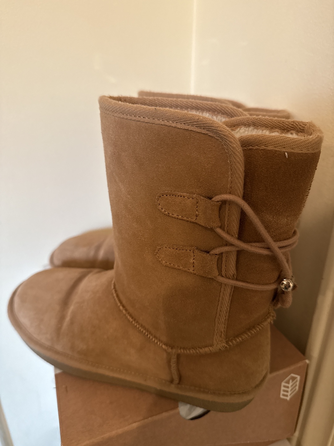 Brown Suede Boots with Laces