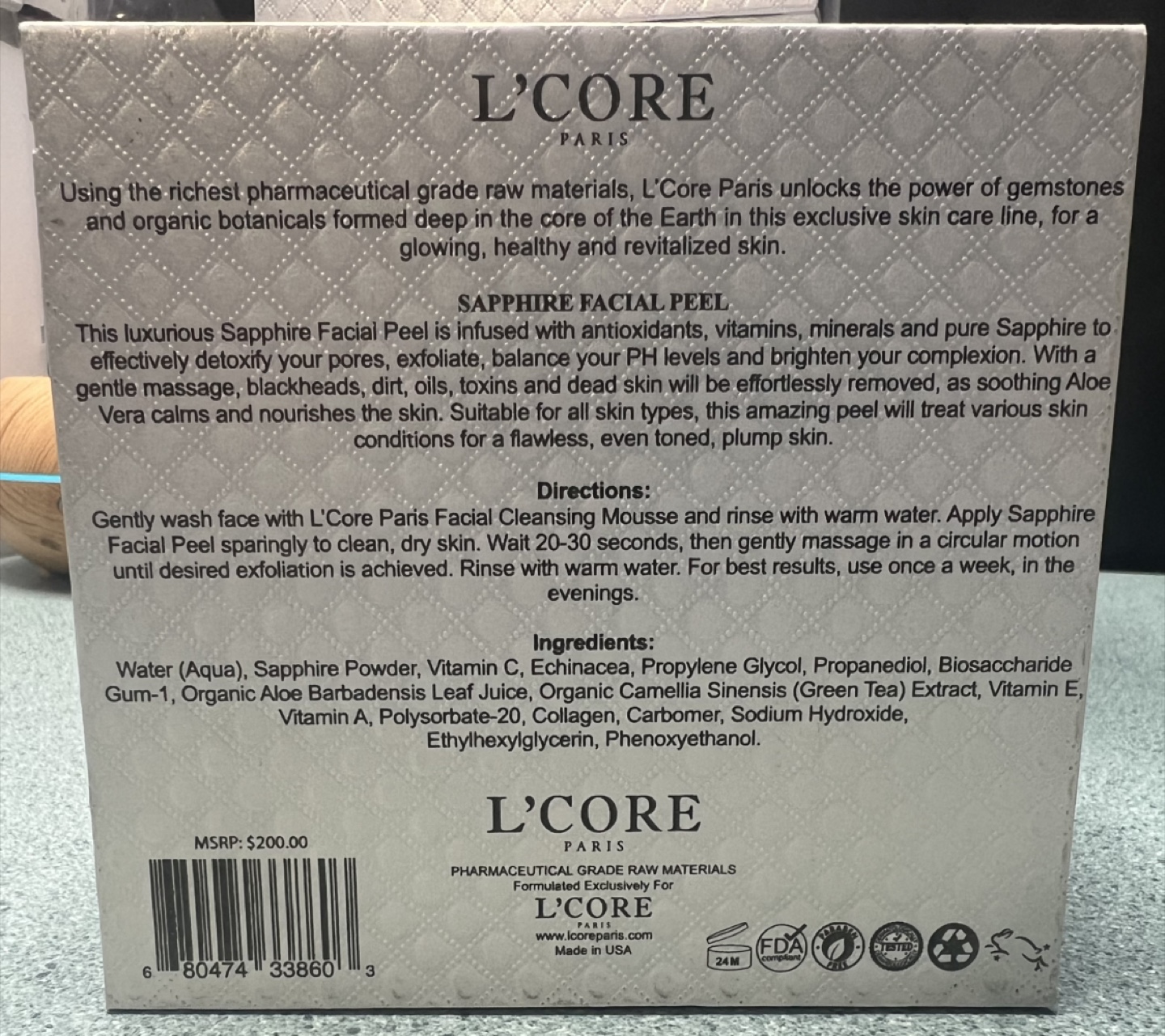 L'Core Paris Sapphire Facial Peel - New in Box - photo 4