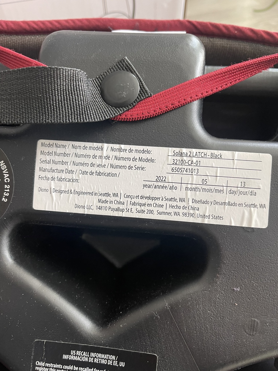 Diono Solana LATCH Booster Car Seat - Red - photo 4