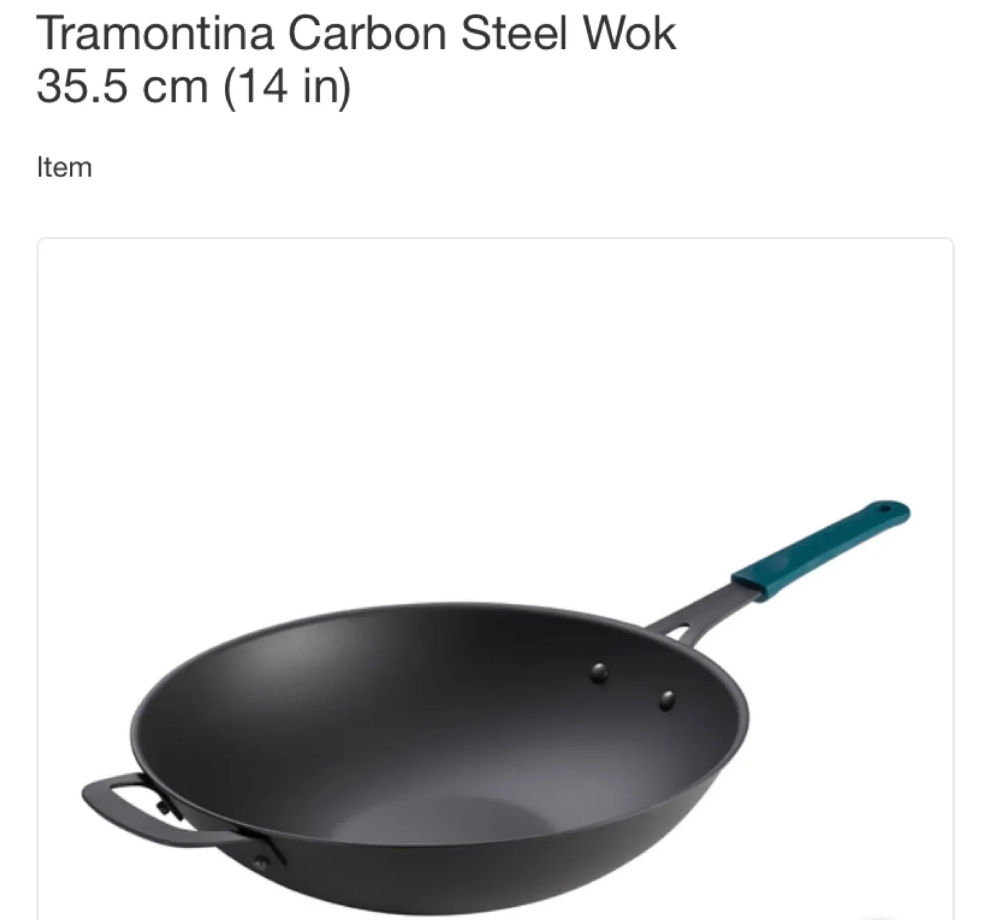 Tramontina Carbon Steel Wok - 14 inch image indicator(4)