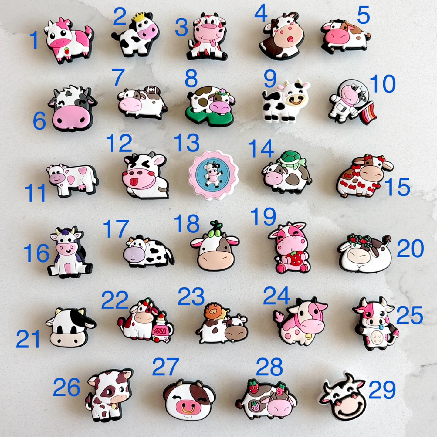 Cow crocs jibbitz, new cute animal shoe pins, clog charms - photo 2