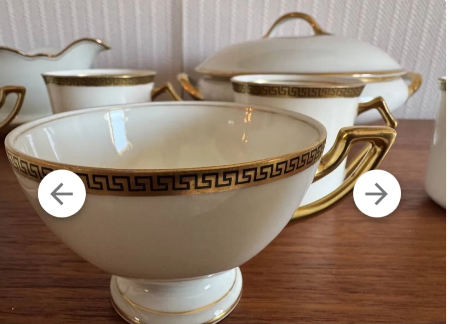 Antique Porcelain serving dishes with Gold Accents