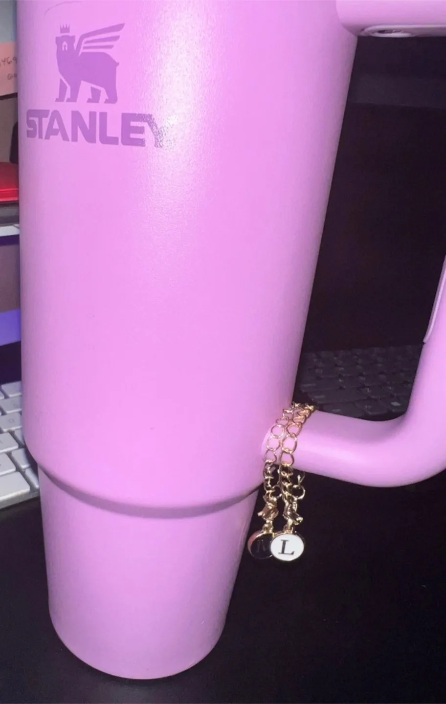 Gold Plated Initial M Stanley Cup Charm 🧡 image indicator(2)
