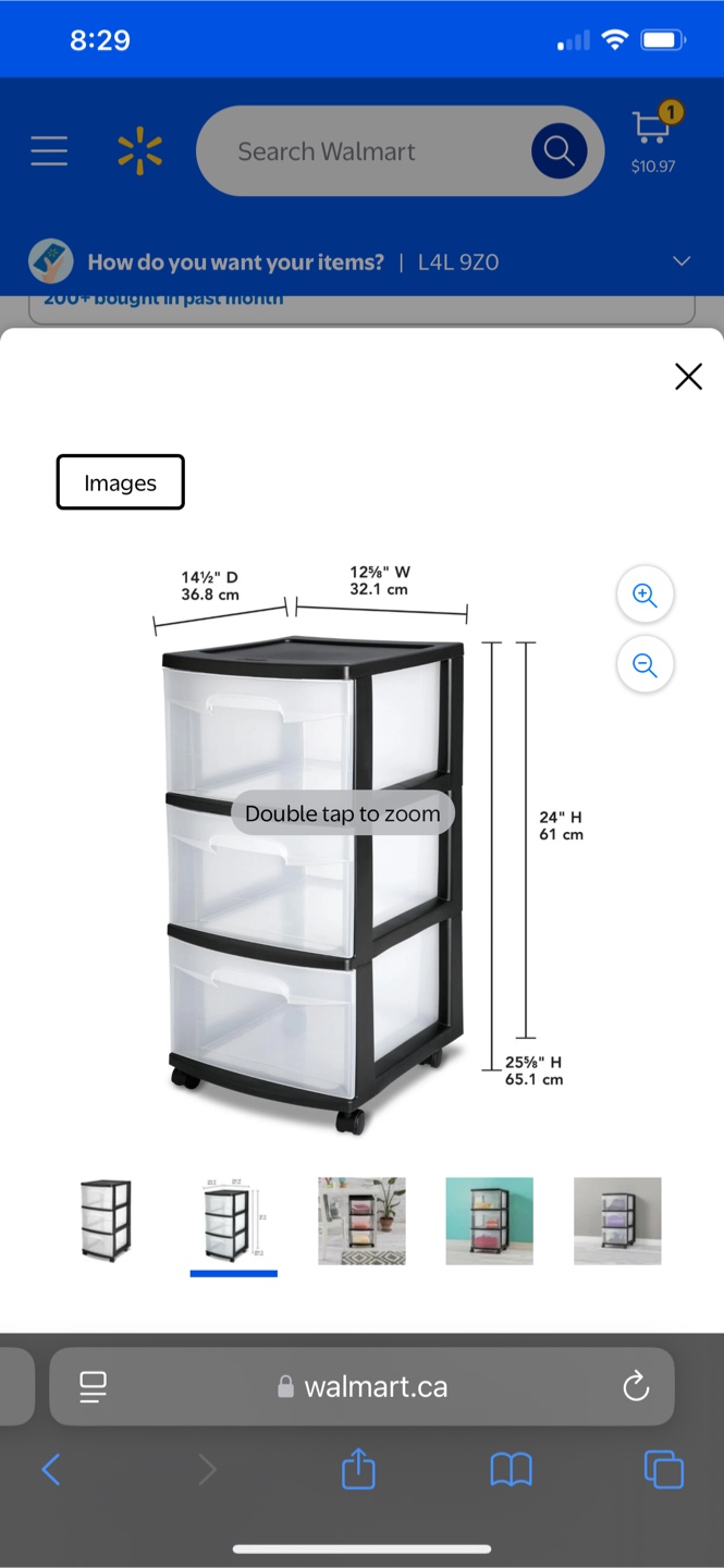 3-Drawer Rolling Cart