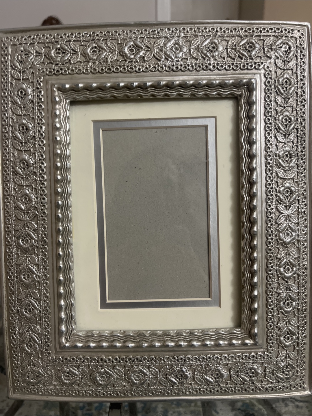Ornate Silver Tone Picture Frame - photo 3
