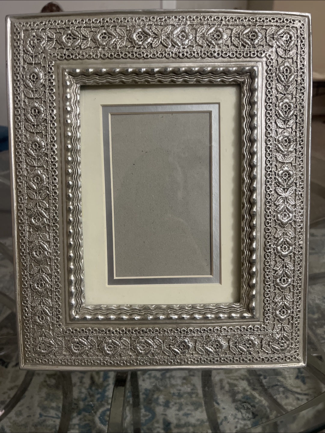 Ornate Silver Tone Picture Frame - photo 4