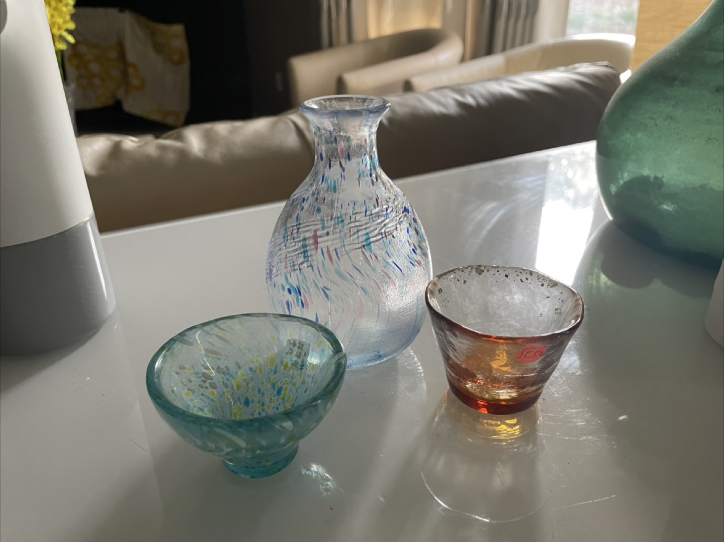 Japanese Sake Set:  Tokkuri and Two Ochoko Cups