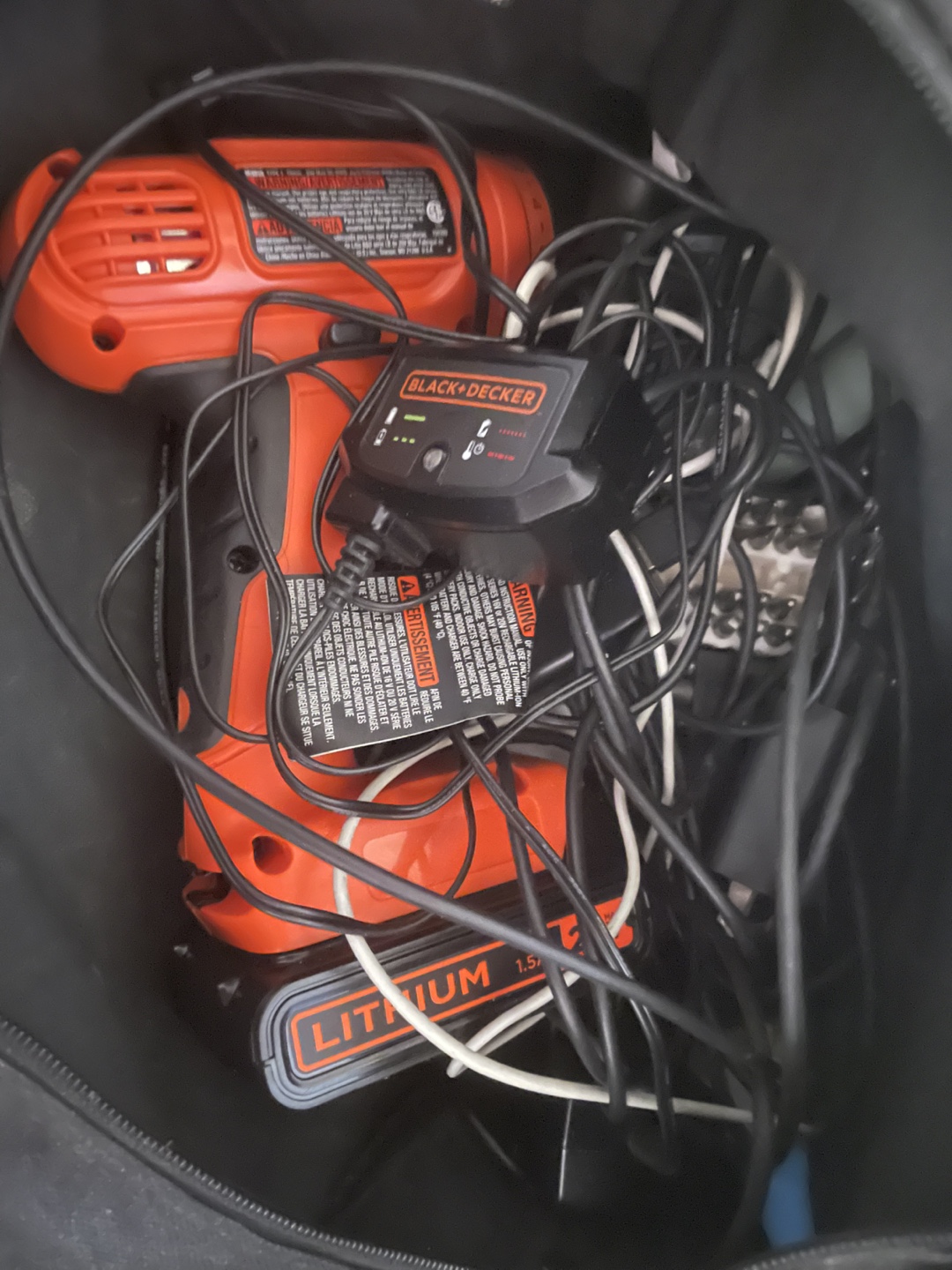 Black+Decker Cordless Drill Set with Charger and Bag