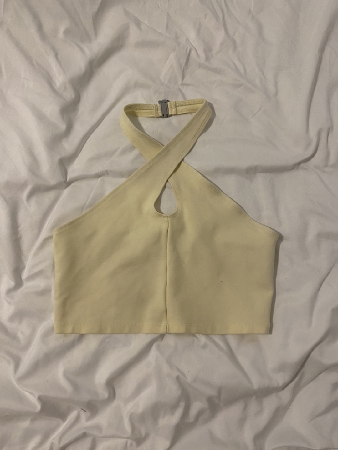 Aritzia Sun-deh Yellow Halter Neck Crop Top - Size Small