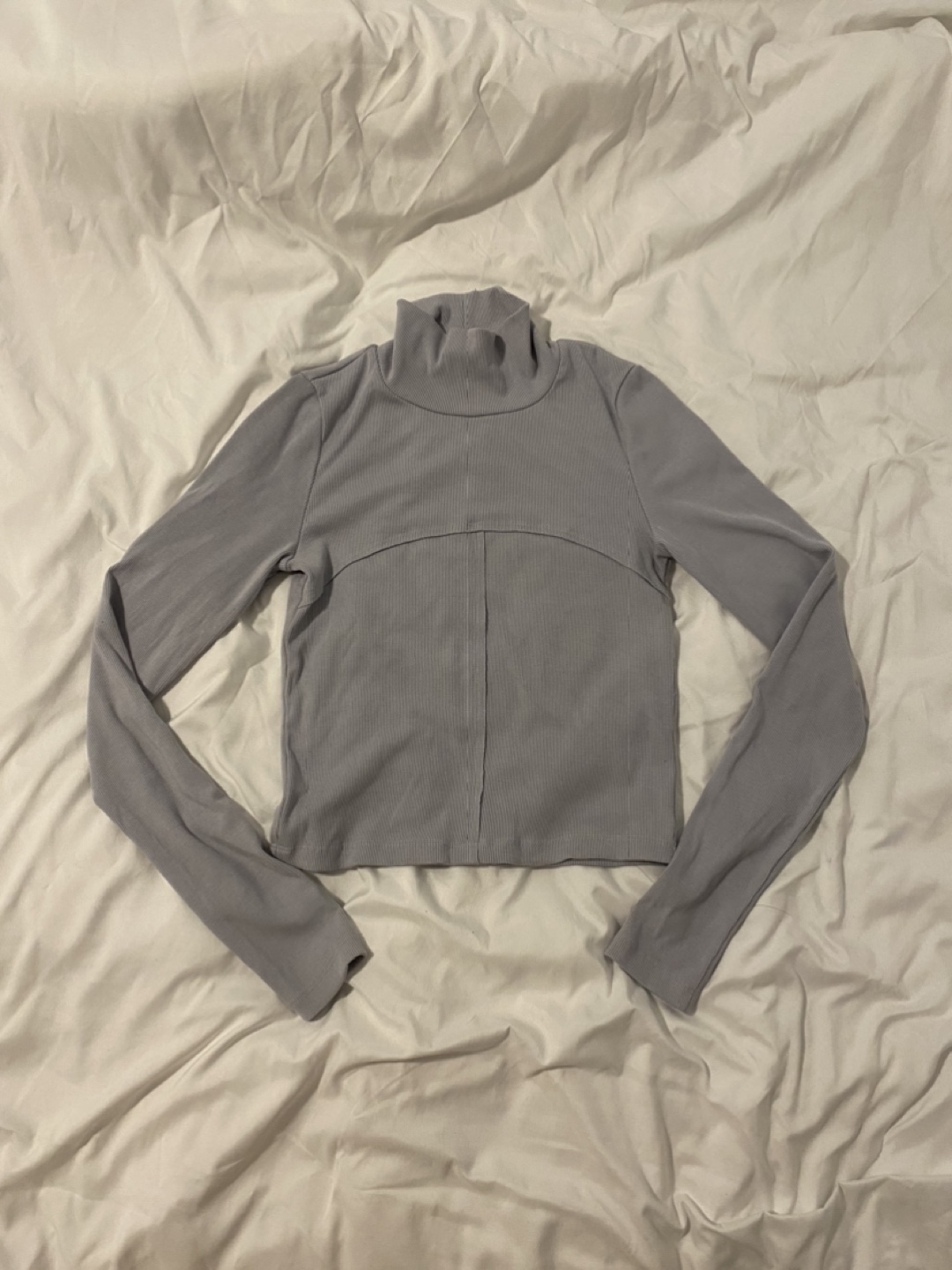 Wilfred Powder Blue Mock Neck Long Sleeve Top - Size Small