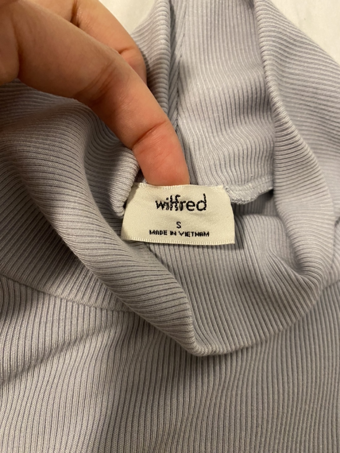 Wilfred Powder Blue Mock Neck Long Sleeve Top - Size Small - photo 2