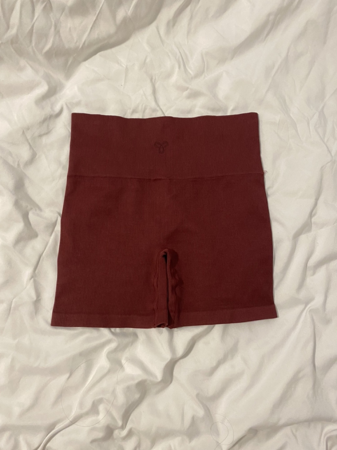 Tna Maroon Ribbed Bike Shorts - Size M