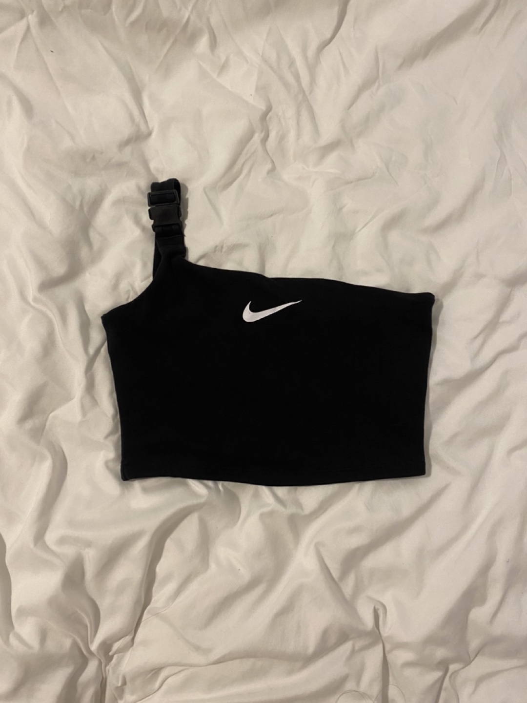 Nike Black One Shoulder Crop Top - Size XS
