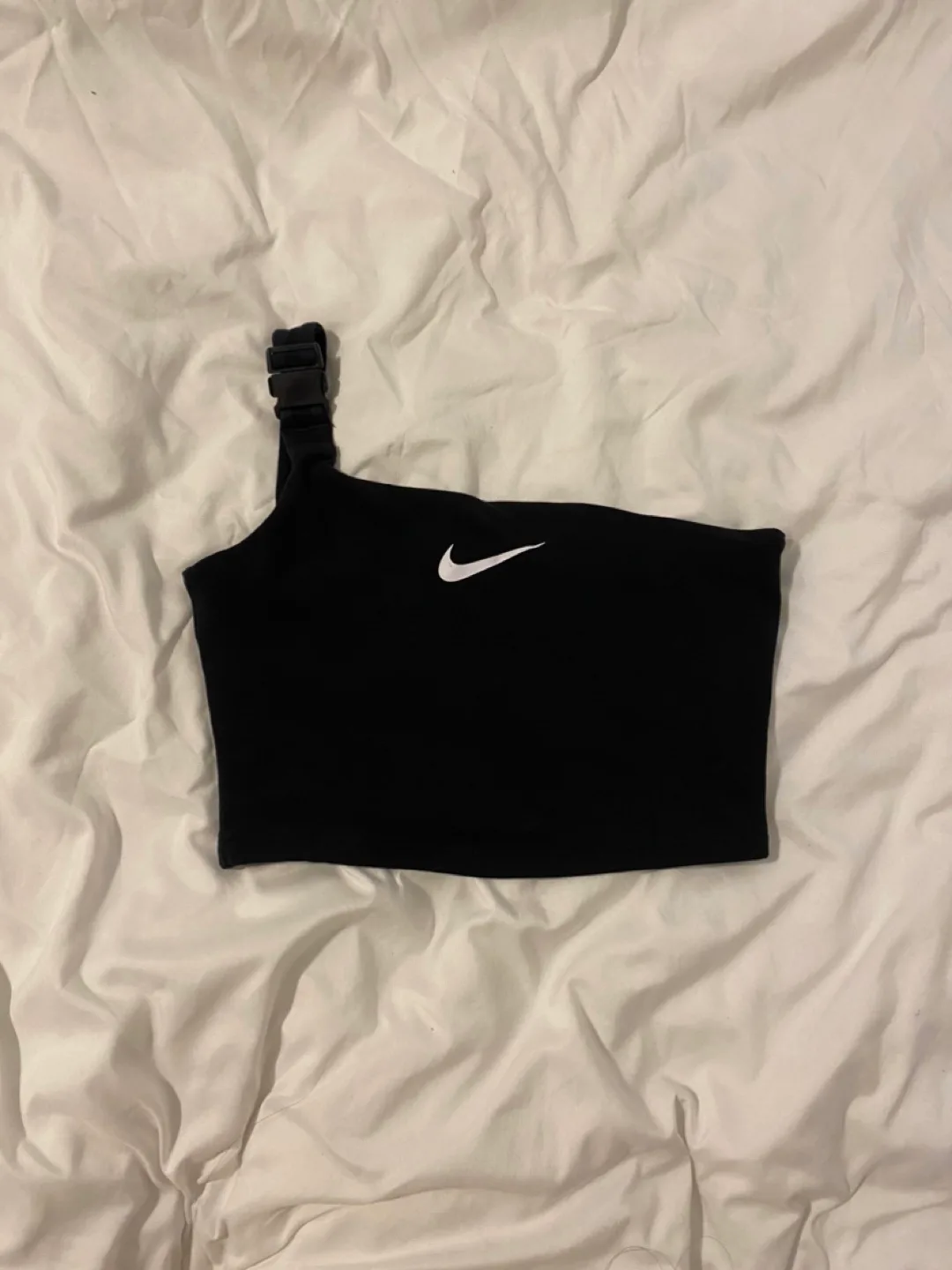 Nike Black One Shoulder Crop Top - Size XS thumbnail
