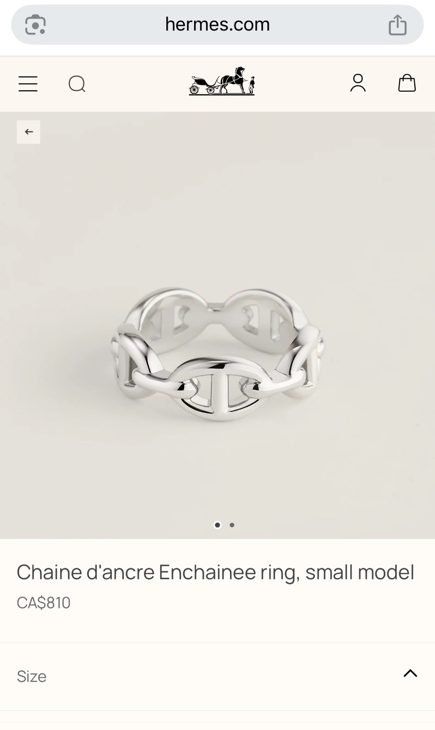 Hermes Chaine d'Ancre Enchainee Ring, Small Model - photo 4
