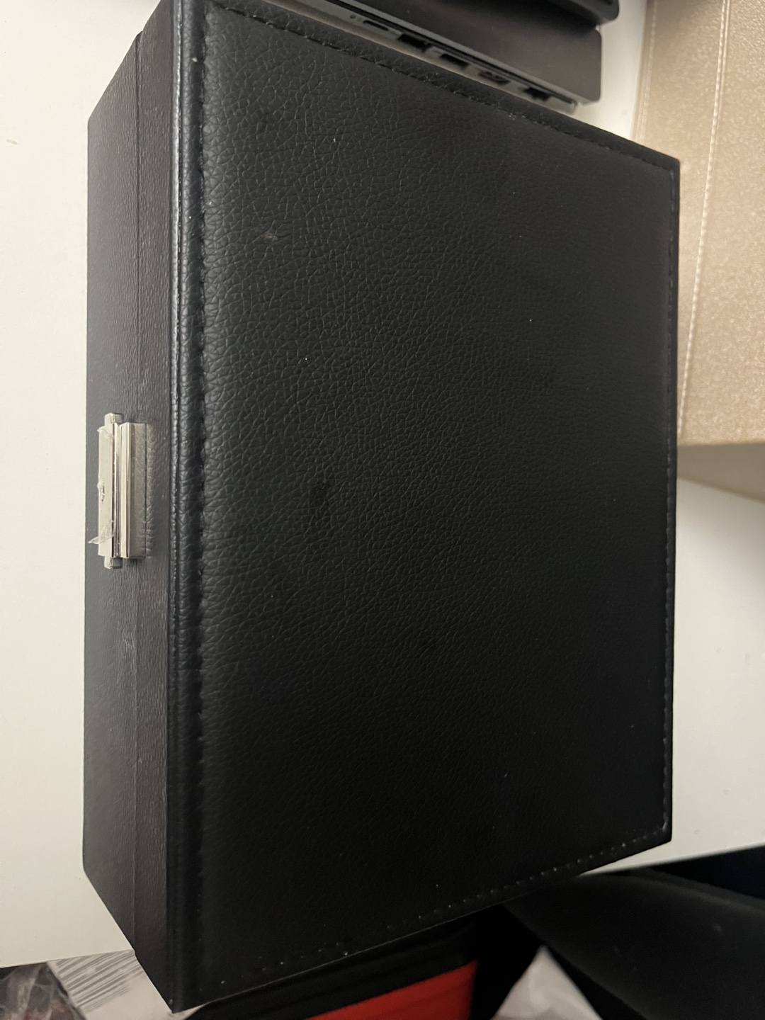 Black Leatherette Jewellery Box Organizer - photo 3