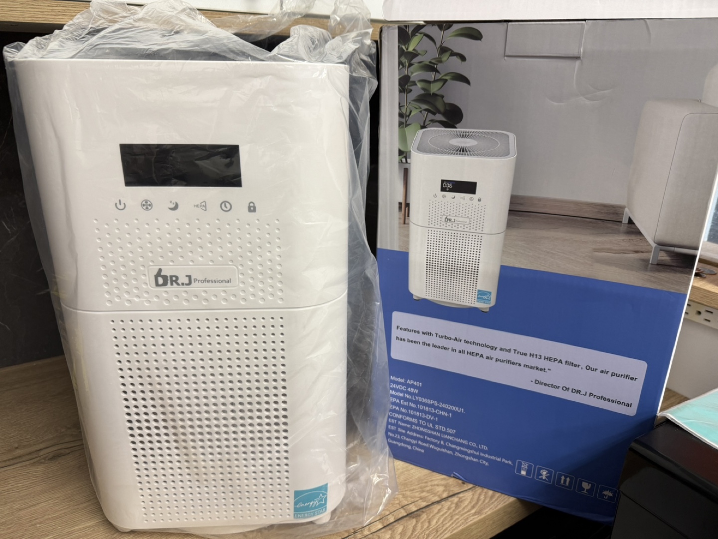 DR. J Professional HEPA Air Purifier for Large Rooms