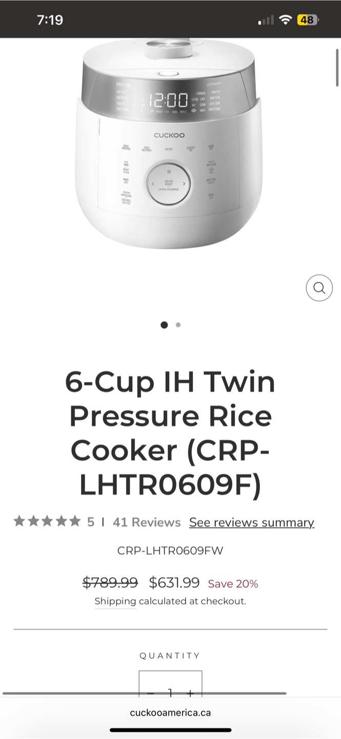 Cuckoo 6-Cup IH Twin Pressure Rice Cooker CRP-LHTR0609F - photo 2