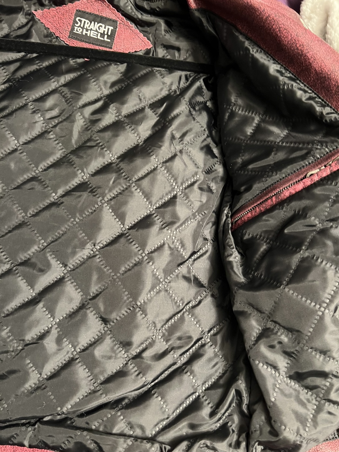 Straight To Hell Burgundy buffalo Leather Jacket - photo 4