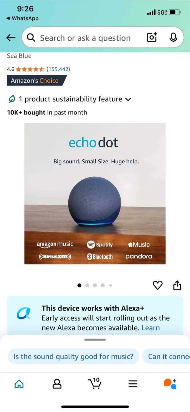 Amazon Echo Dot (4th Gen) - Sea Blue - photo 2