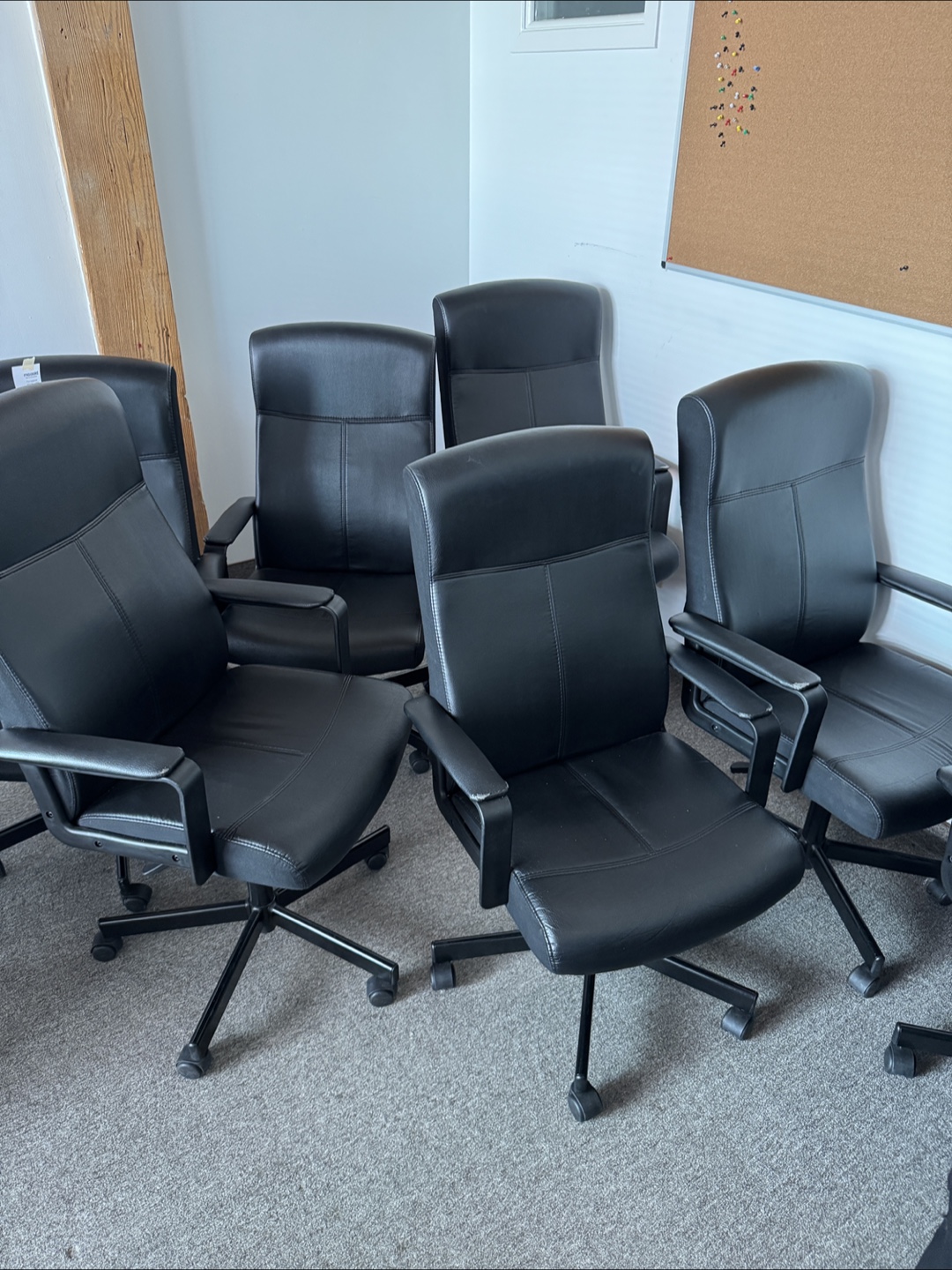 Set of 2 Black Office Chairs