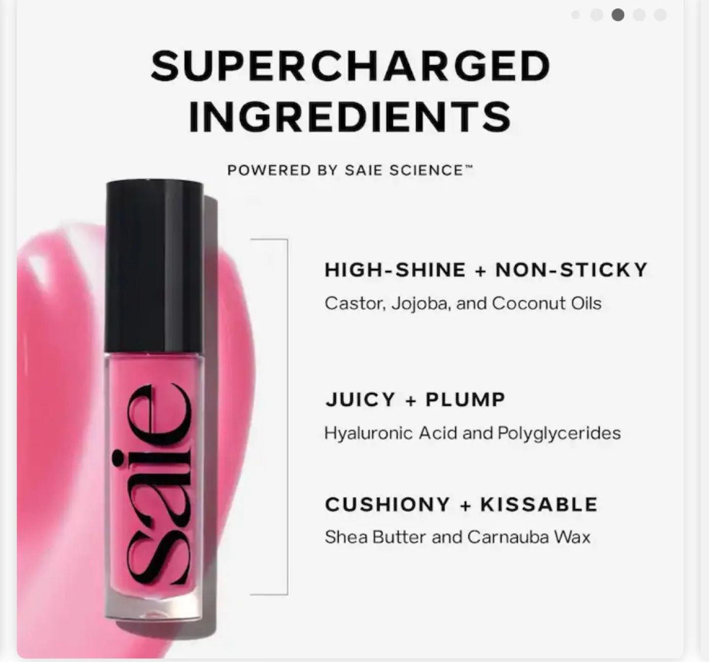 Saie High-Shine Lip Gloss - Pink image indicator(3)