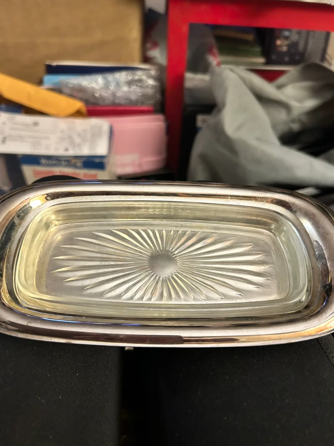 Vintage Silver Plated Butter Dish with Glass Insert image indicator(2)
