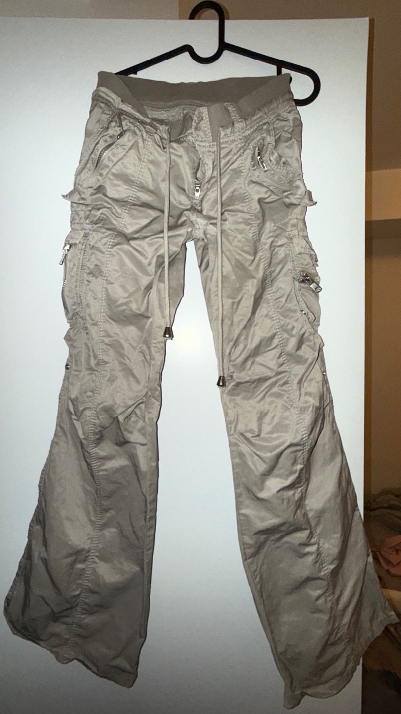 Women's Beige Cargo Low Rise Pants
