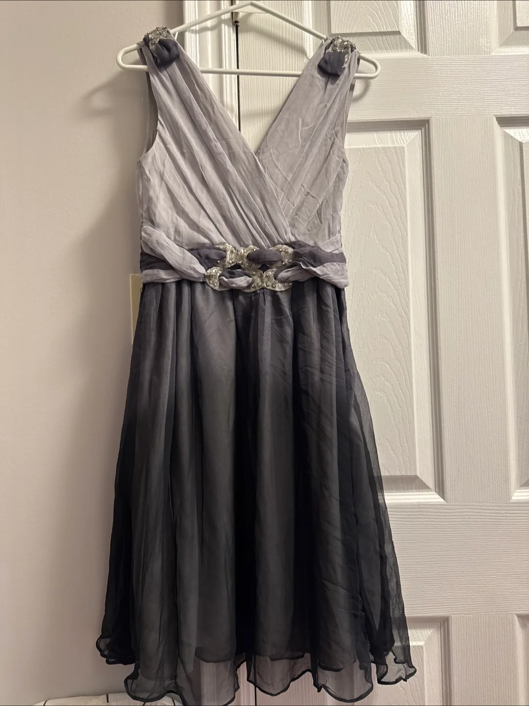 Stunning Grey and Black Sleeveless Cocktail Dress thumbnail