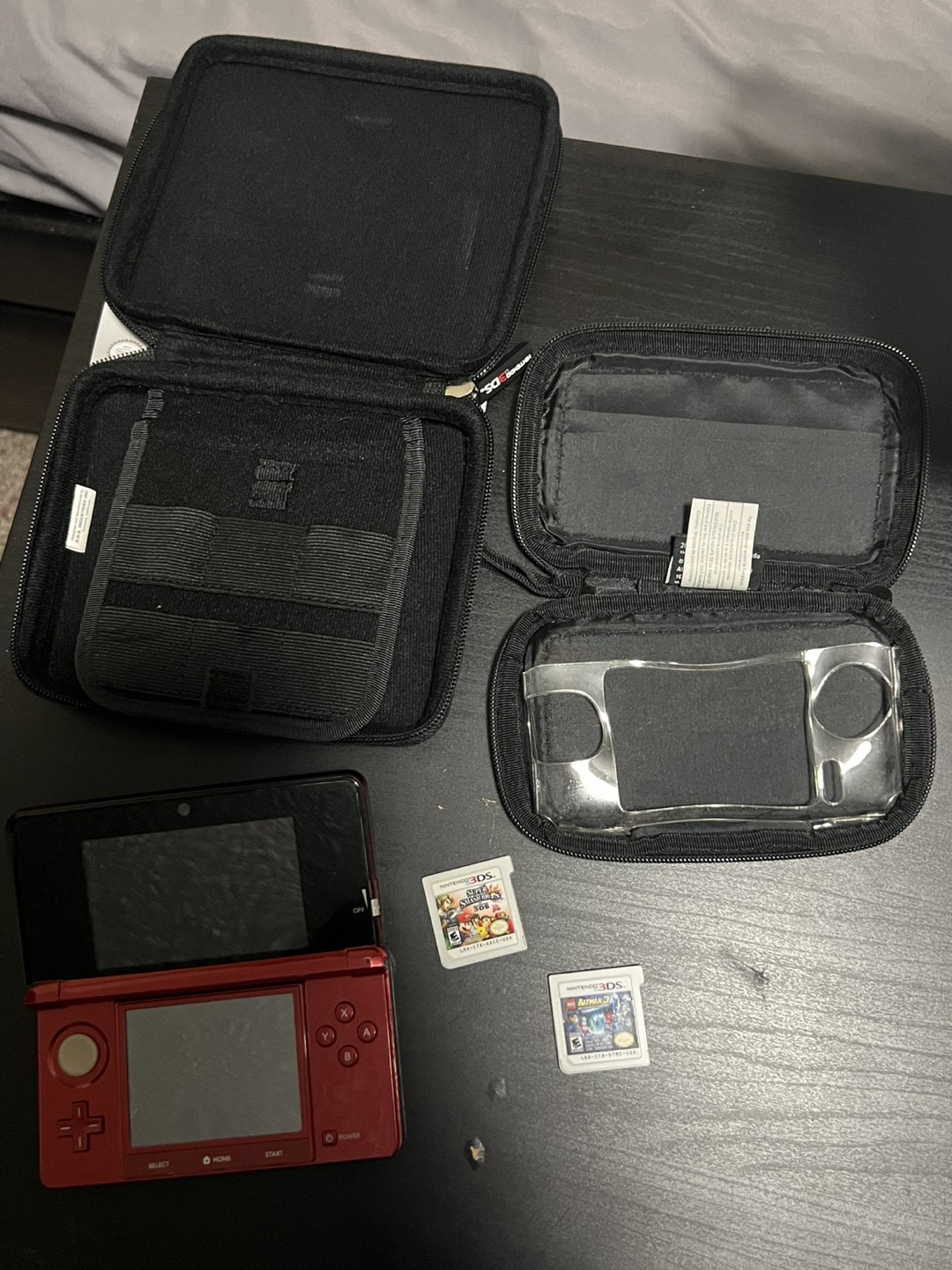 Nintendo 3DS Bundle - Red Console, Games & Cases - photo 2