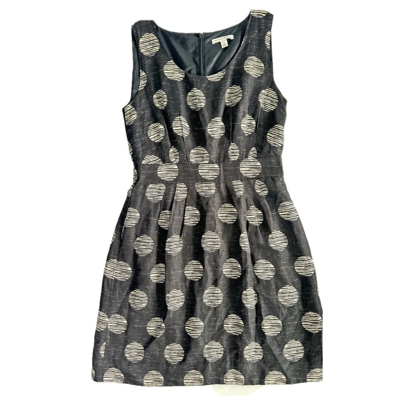 Banana Republic Black and Cream Polka Dot Sleeveless Dress 10 image indicator(3)