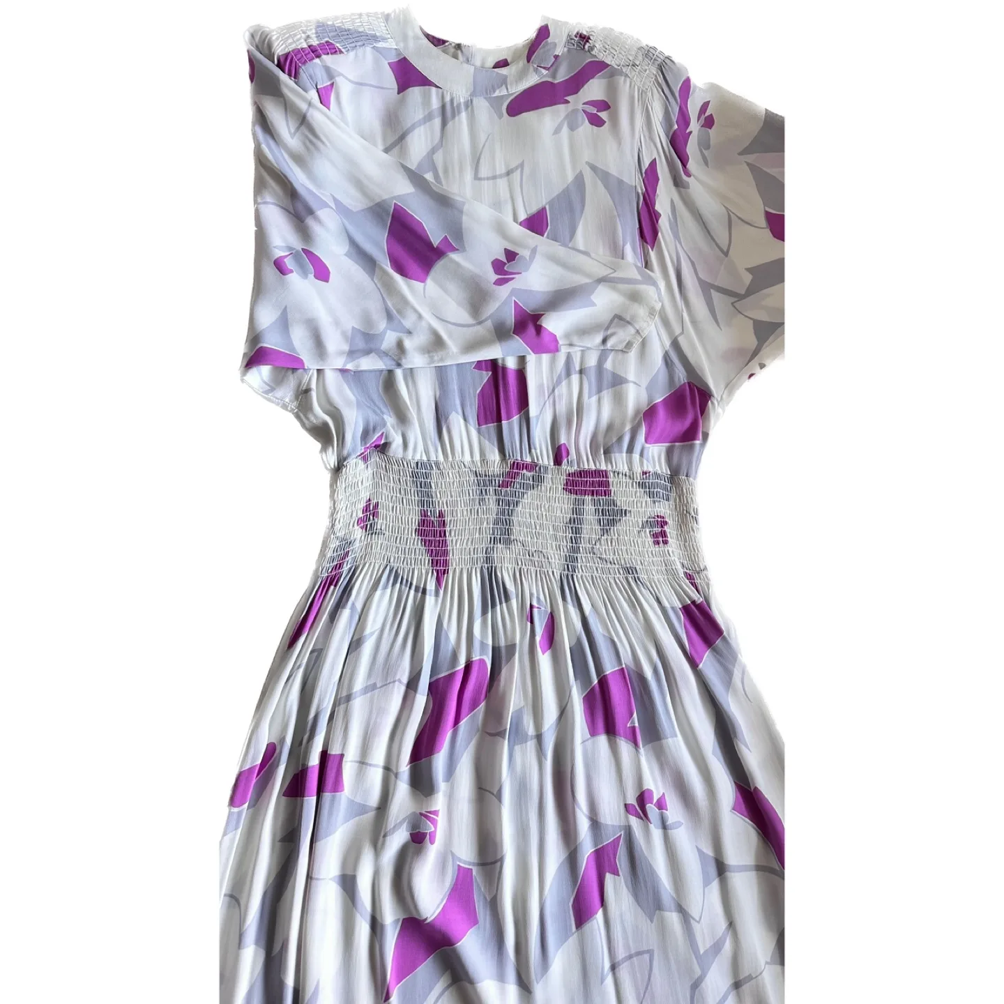 Vintage 80s Tom D'Auria Abstract Floral Midi Dress Size 6 image indicator(3)