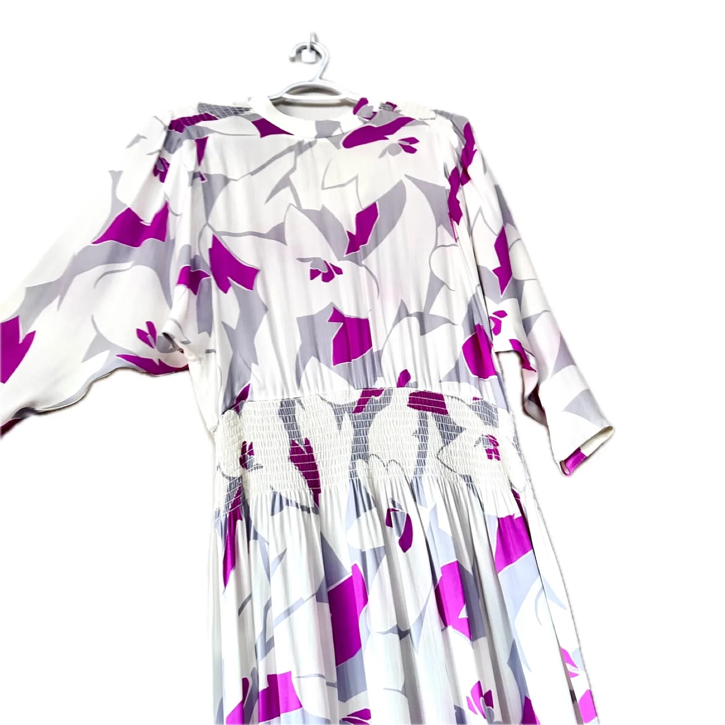 Vintage 80s Tom D'Auria Abstract Floral Midi Dress Size 6 image indicator(2)