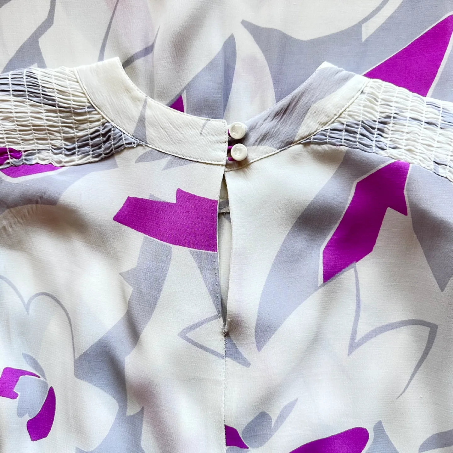 Vintage 80s Tom D'Auria Abstract Floral Midi Dress Size 6 image indicator(8)