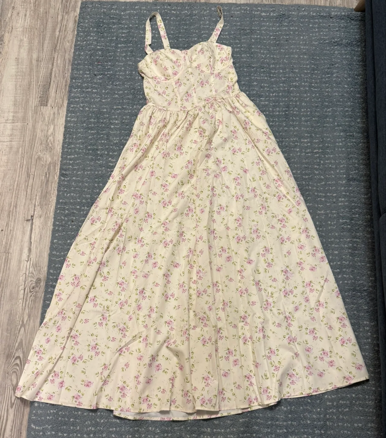 Floral Maxi Dress with Corset Back thumbnail