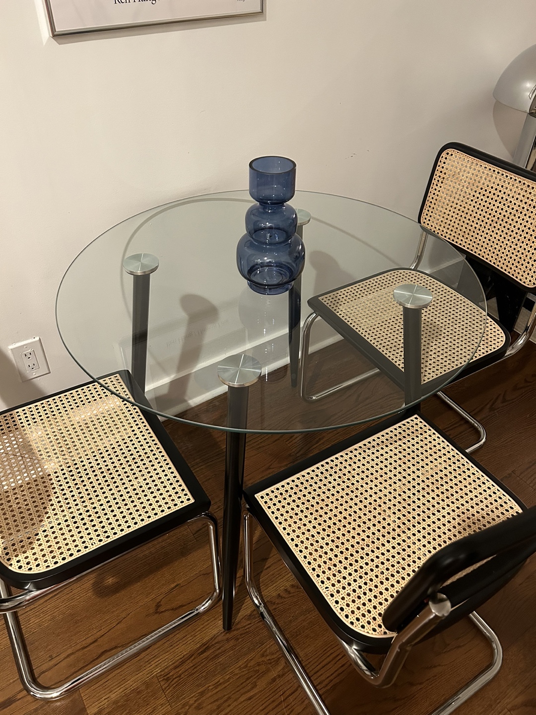 Glass Top Dining Table with Black Legs - photo 4