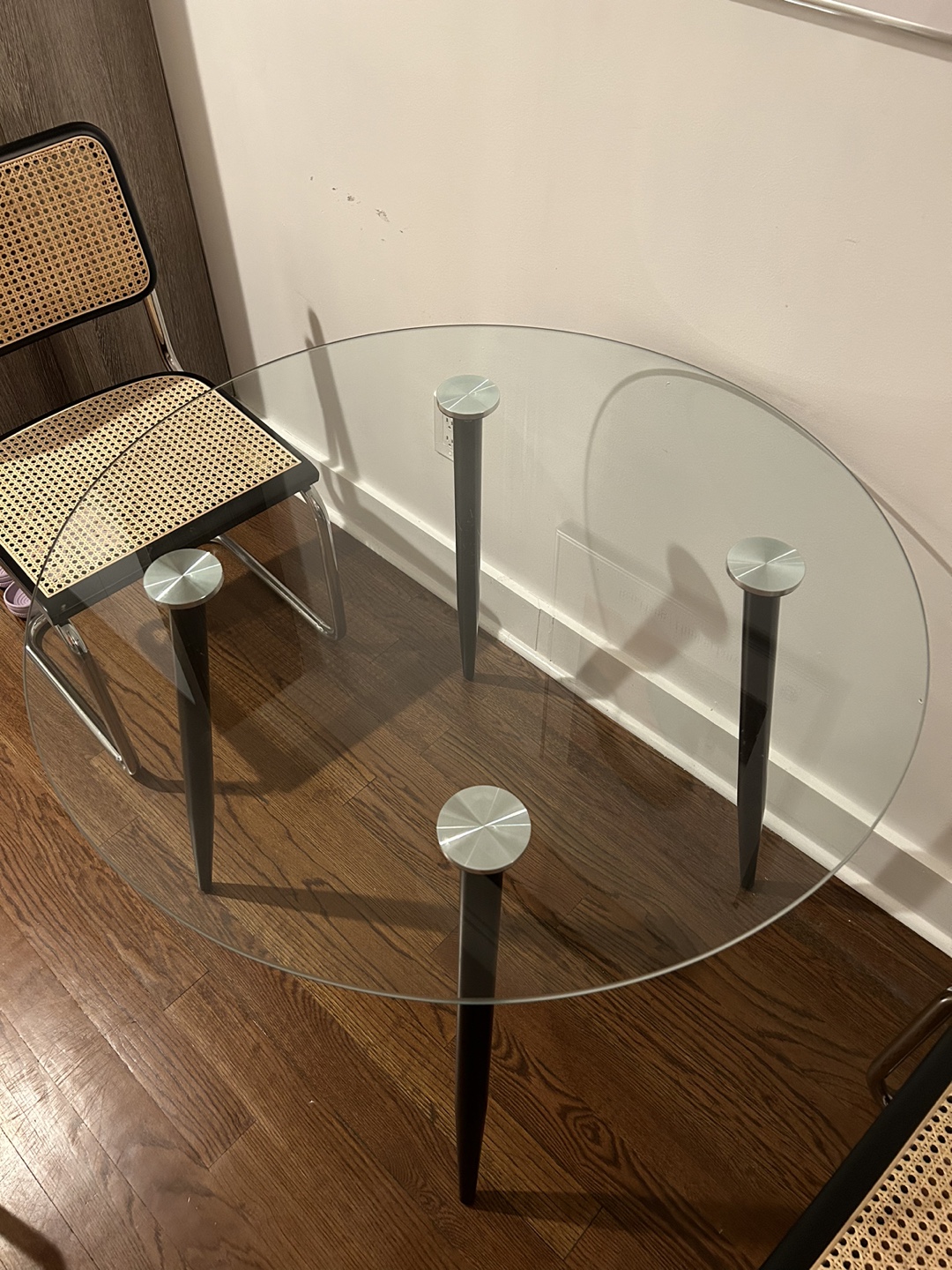 Glass Top Dining Table with Black Legs - photo 3
