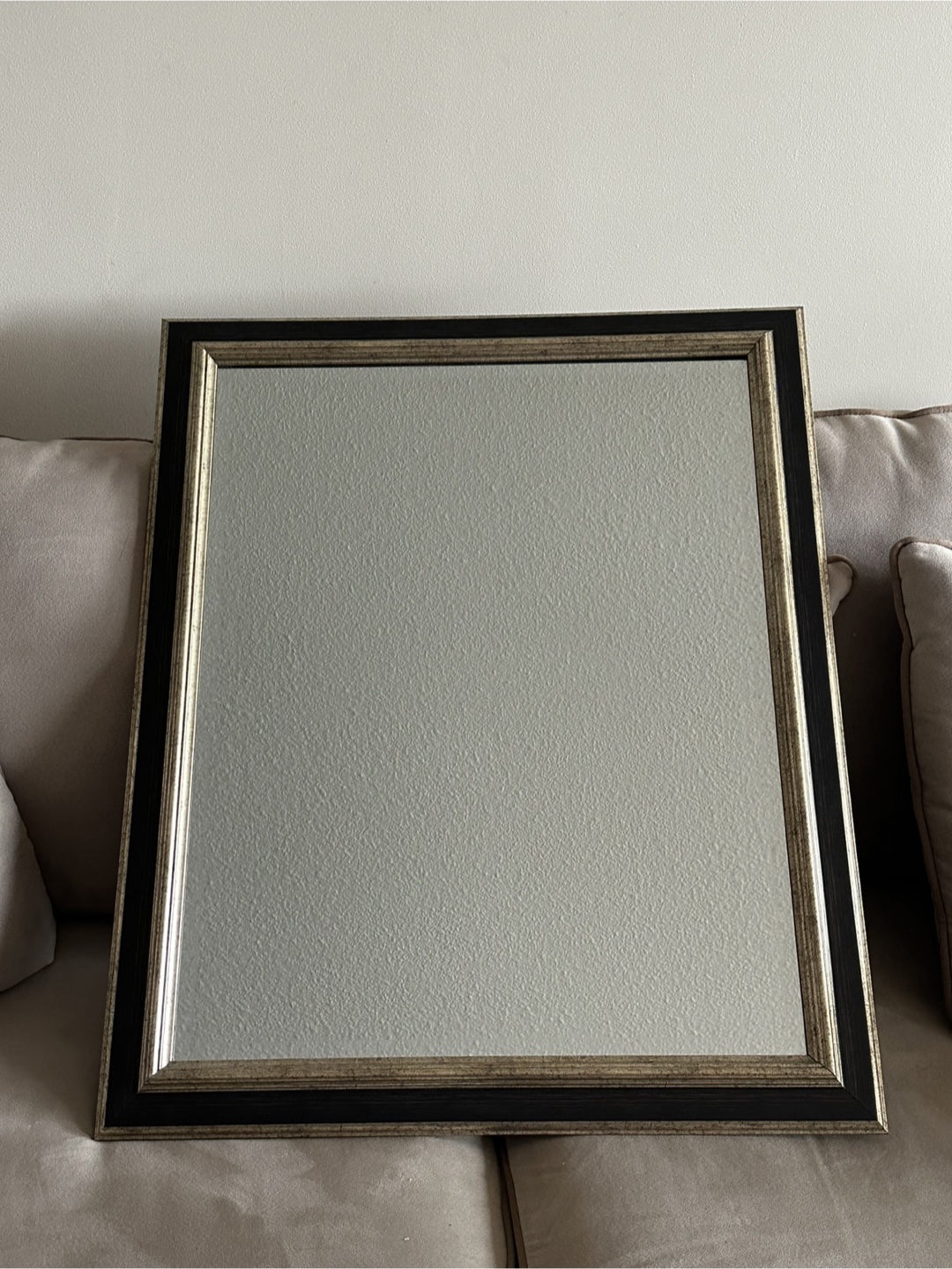 Large Rectangle Wall Mirror with Black and Bronze Frame