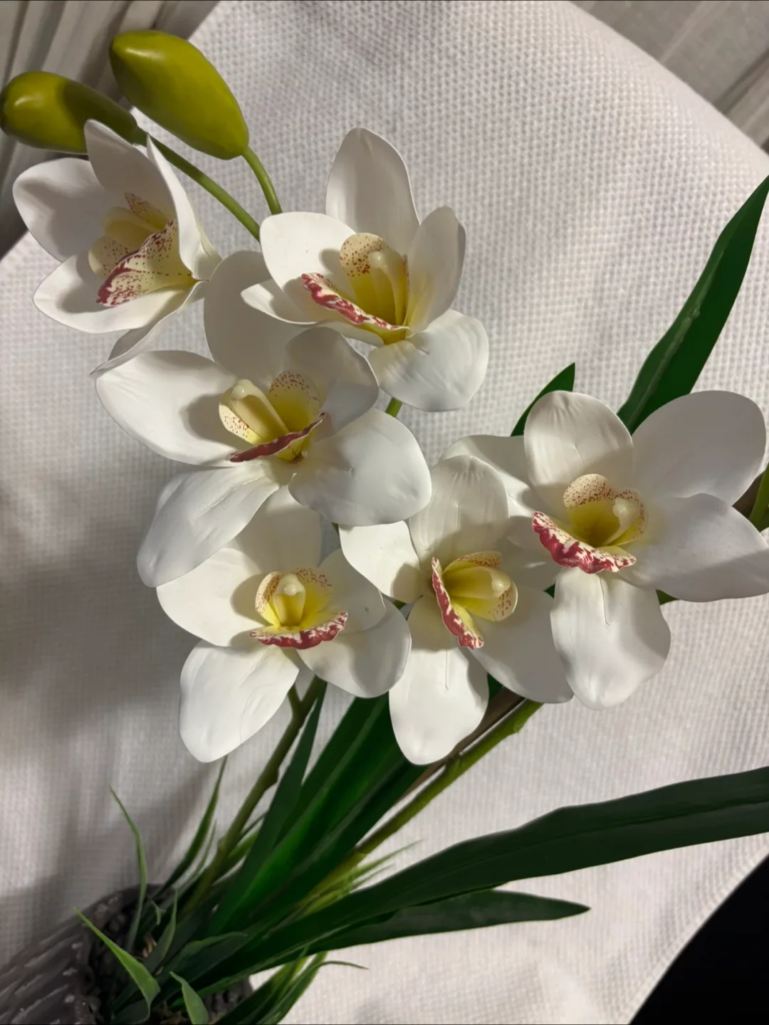 Artificial Orchid Arrangement in Decorative Pot image indicator(4)