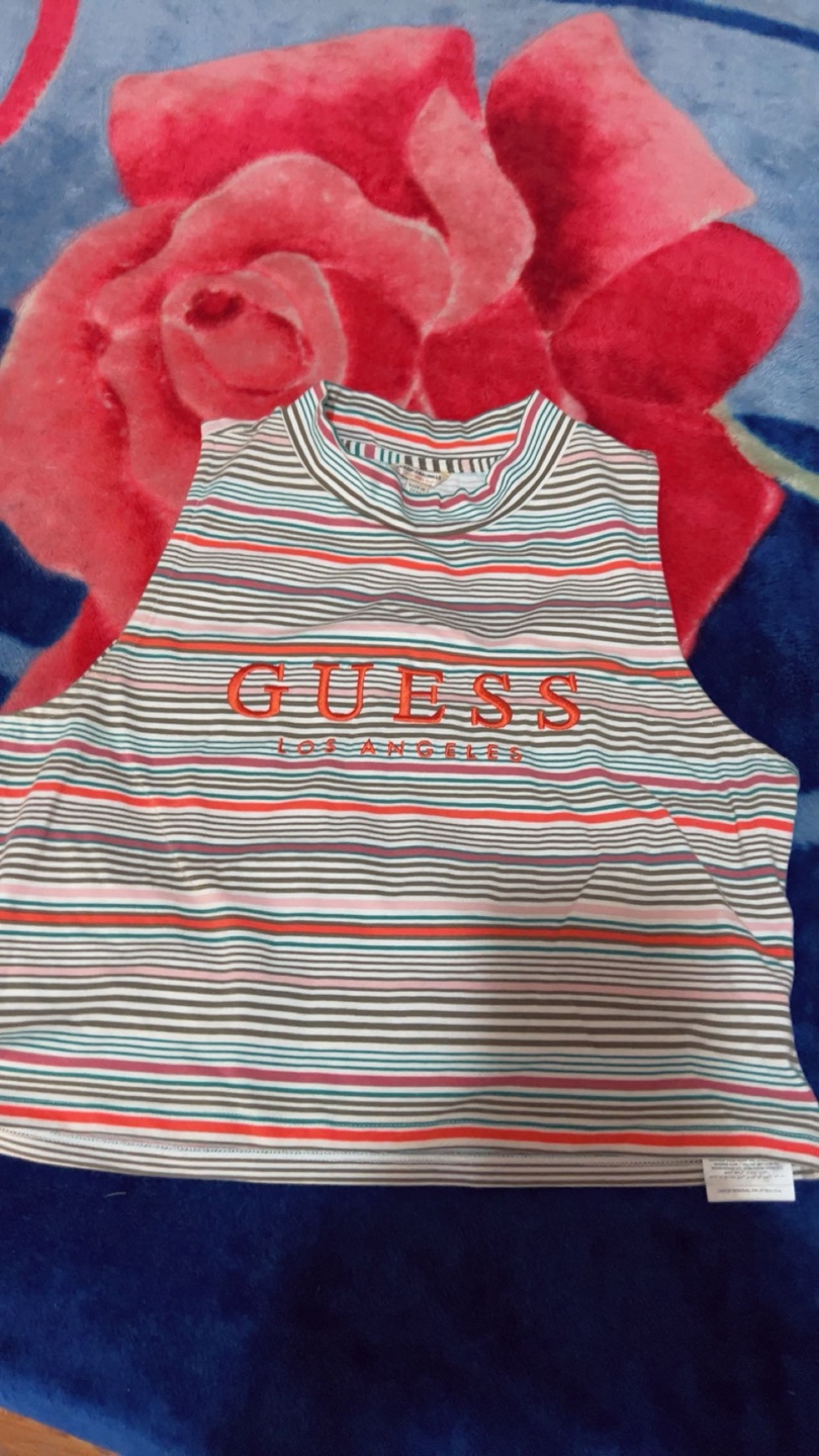 Guess Originals Striped Crop Top Size L