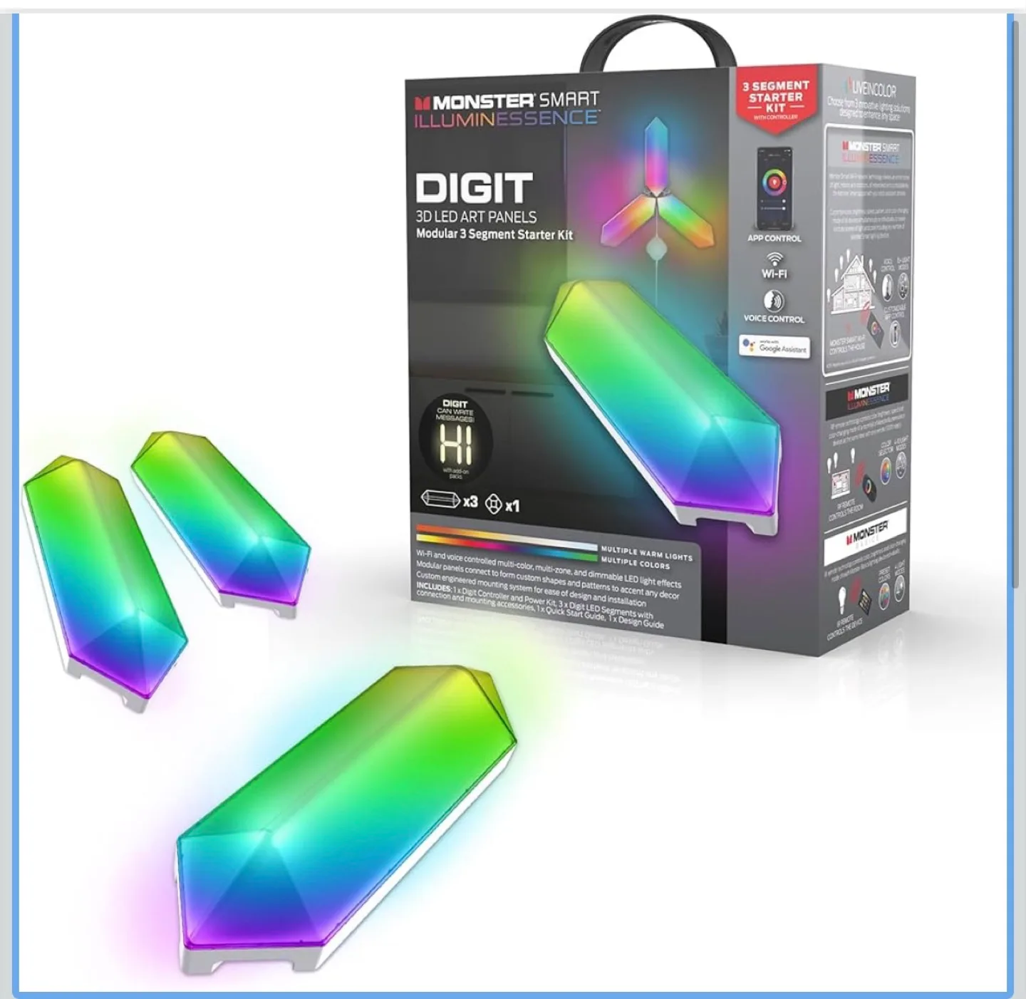 Monster Digit Smart 3D LED Art Panels Modular 3 Panel thumbnail