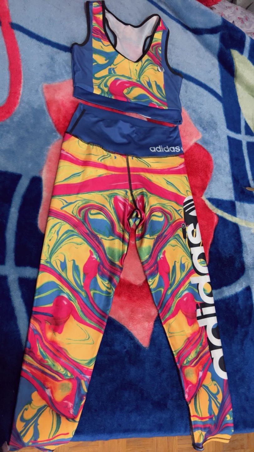 Adidas Women's Yoga Set -  Multicoloured Marble Print
