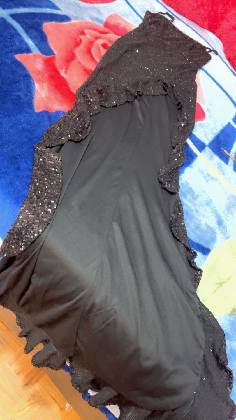Sequin Black High-Low Gown - Size Medium